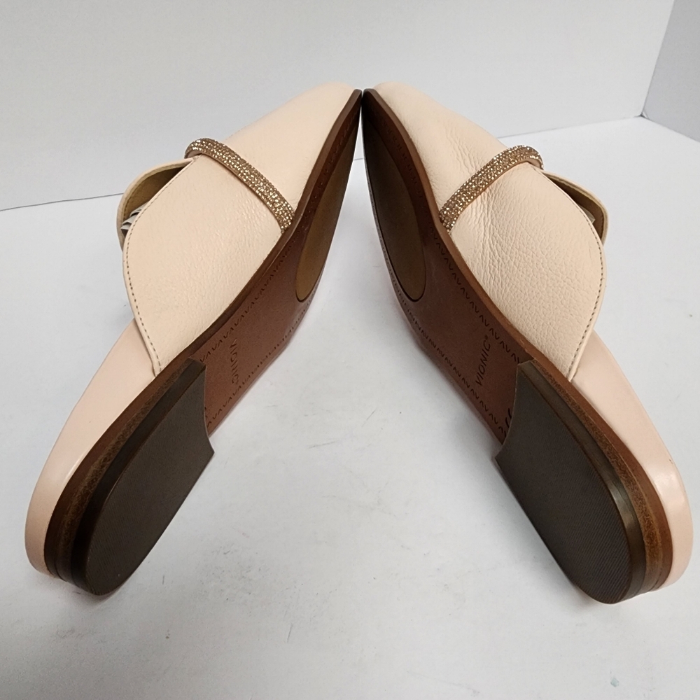 Vionic Women's Seraphina Leather Blush Pink Slip-On Mules Size 8.5 - Picture 4 of 8